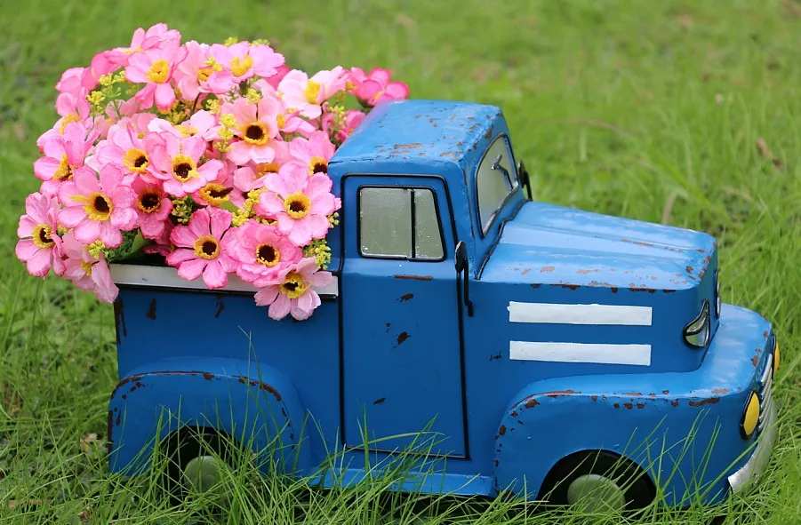 Home & Garden Supply Wholesale Metal Flower Herb Planter in Truck Shape