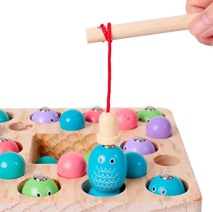 

Rolimate 10 Fishes Beads Fishing Game Wooden Magnet Fishing Toy go fishing game for toddlers, Picture shown
