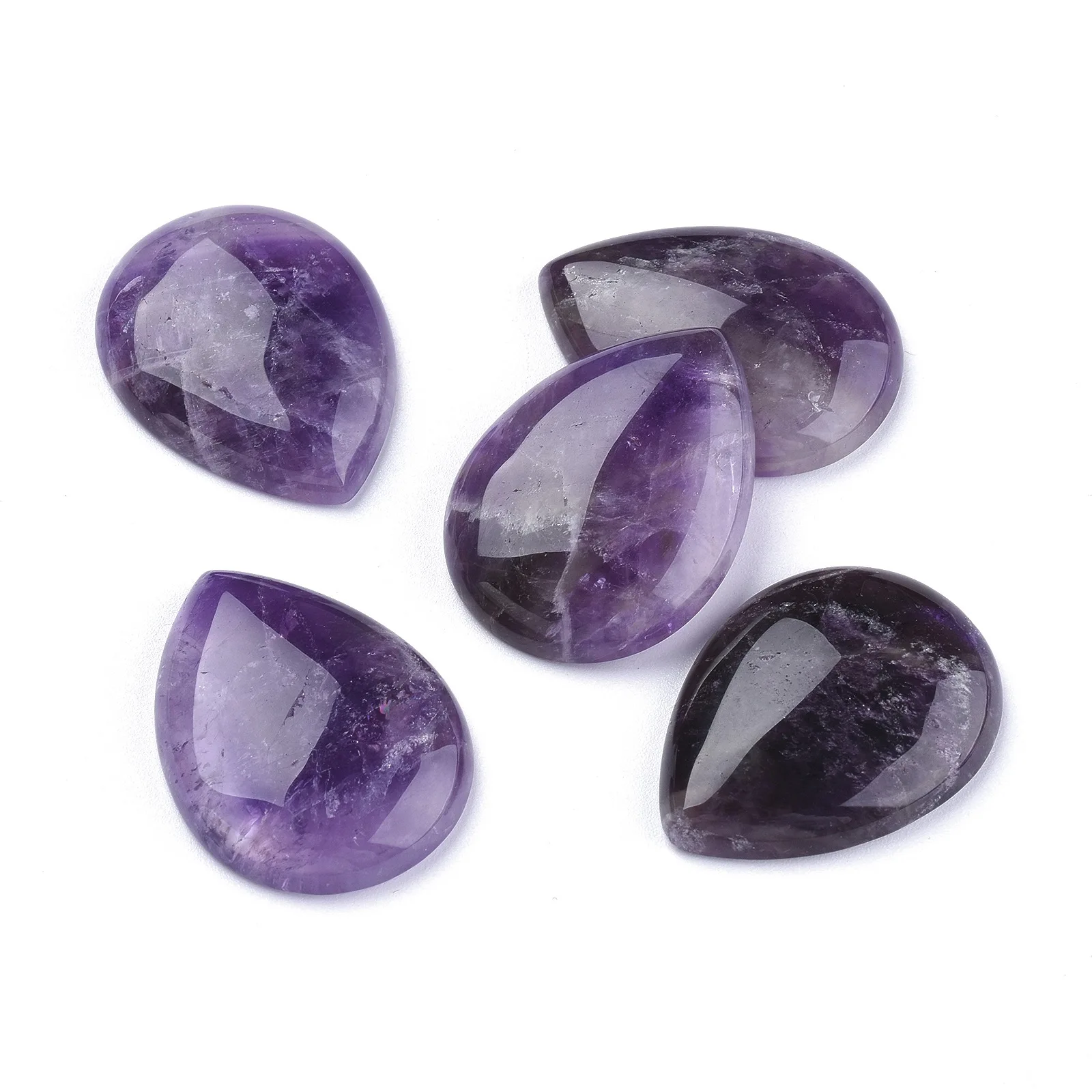 

PandaHall Teardrop Natural Amethyst Stone Cabochons