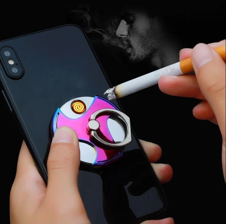 

USB Lighter electric smart usb rechargeable cigarette lighters Mobile Phone Lighter ring car holder Smoking Accessories