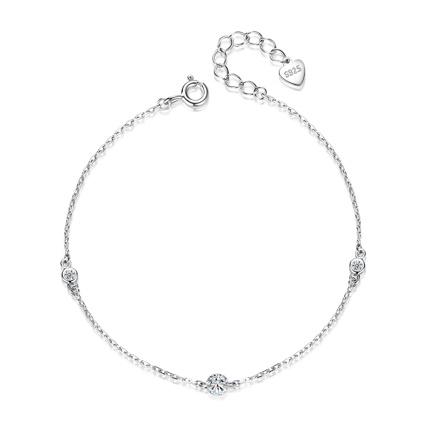 

Merryshine minimalist 925 sterling silver jewelry wholesale bracelet with cubic zirconia