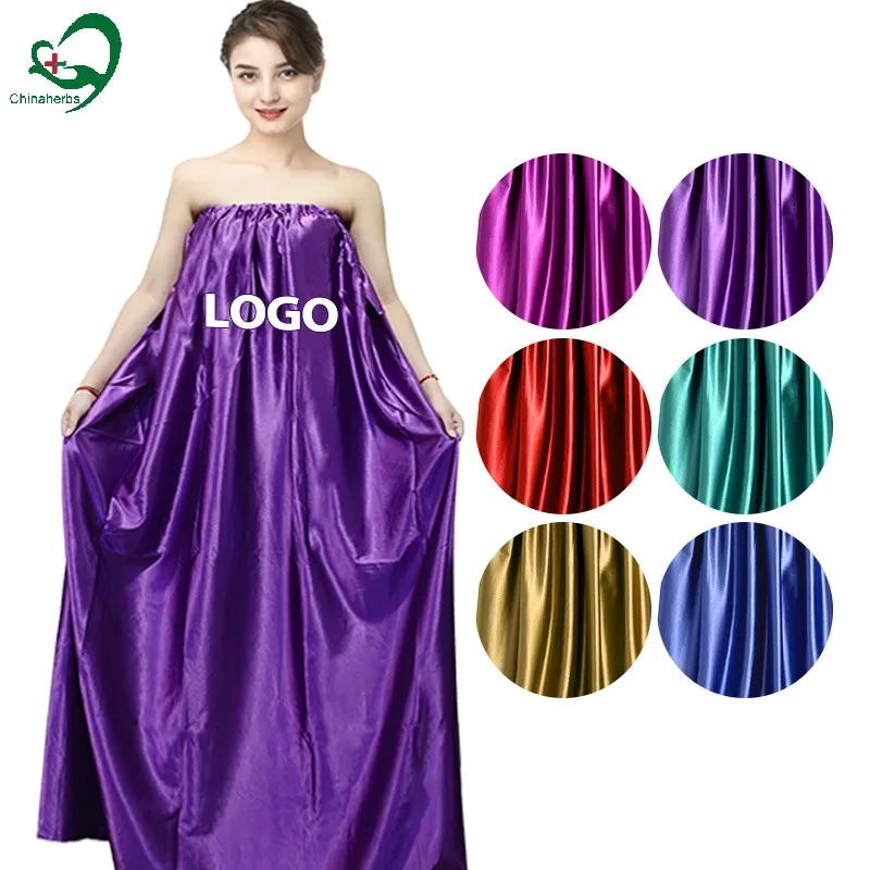 

Chinaherbs high quality vagina steaming seat gown yoni steam gowns v steam robe capes herbal dress wholesale custom made cloth, Golden, purple and champagne