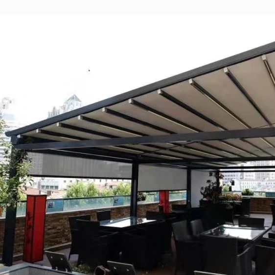 

4x4 5x5 6x6 Remote Control Motorized Retractable Systems Metal Roof Pergola Awning, Customized