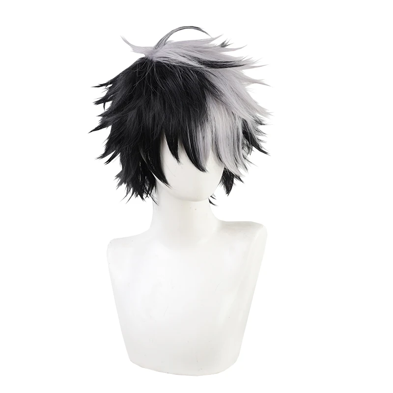 

Dark Grey Melange Hair Anime Comic Exhibition Cosplay Halloween Hair COS Ombre Wigs Cool Men Hair, Pic showed