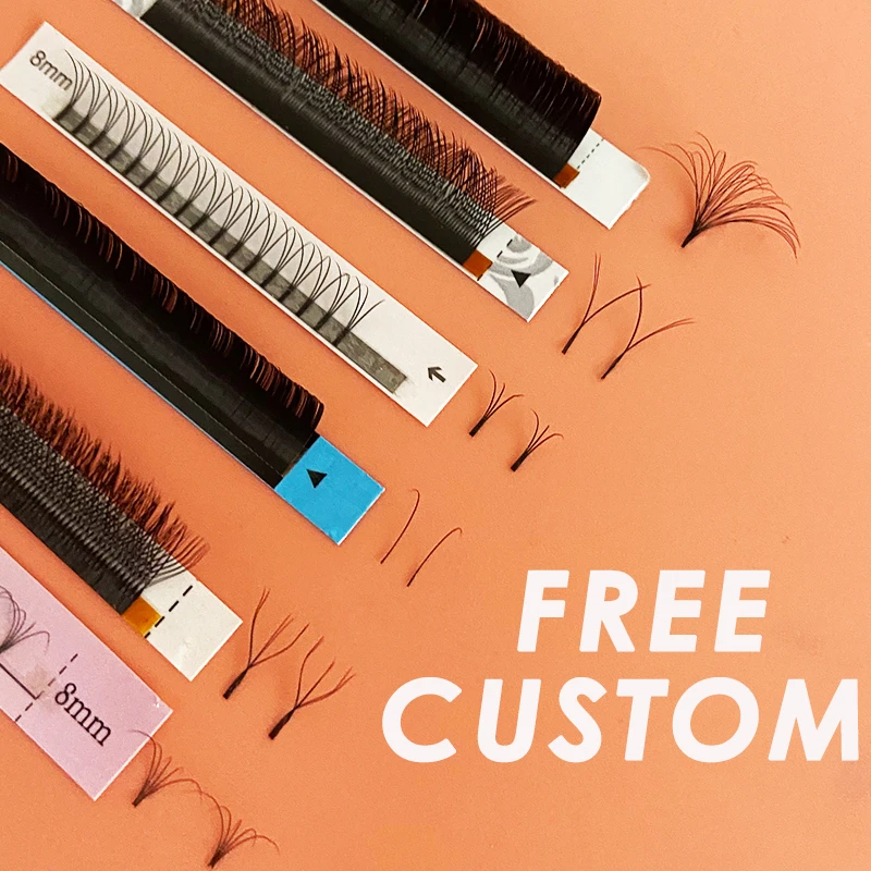 

Private Label Professional Korea Silk Lash Extension Vendor Premade Individual Eyelash Extentions, Black &dark grey
