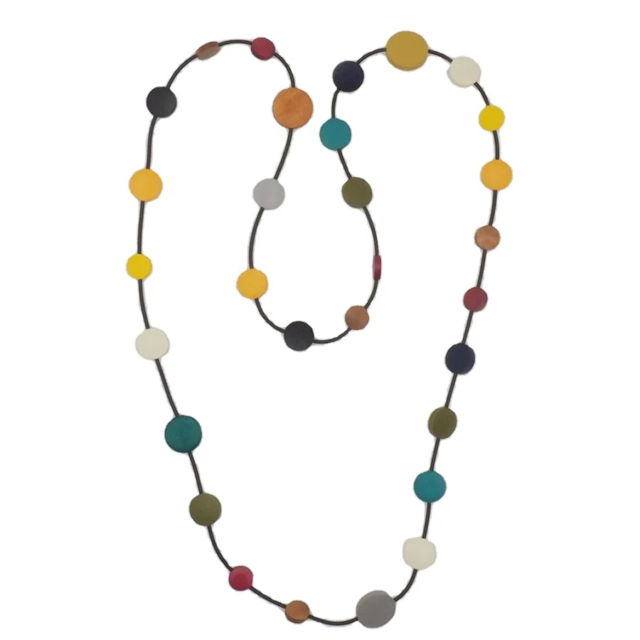 

Hot Sale Fashion Women Rubber Chunky Jewelry Bohemian Long Strip Pendant Choker Necklace
