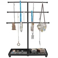 

Wholesale High Quality Modern Black Metal 3 Tier Tabletop Bracelet & Necklace Jewelry Organizer