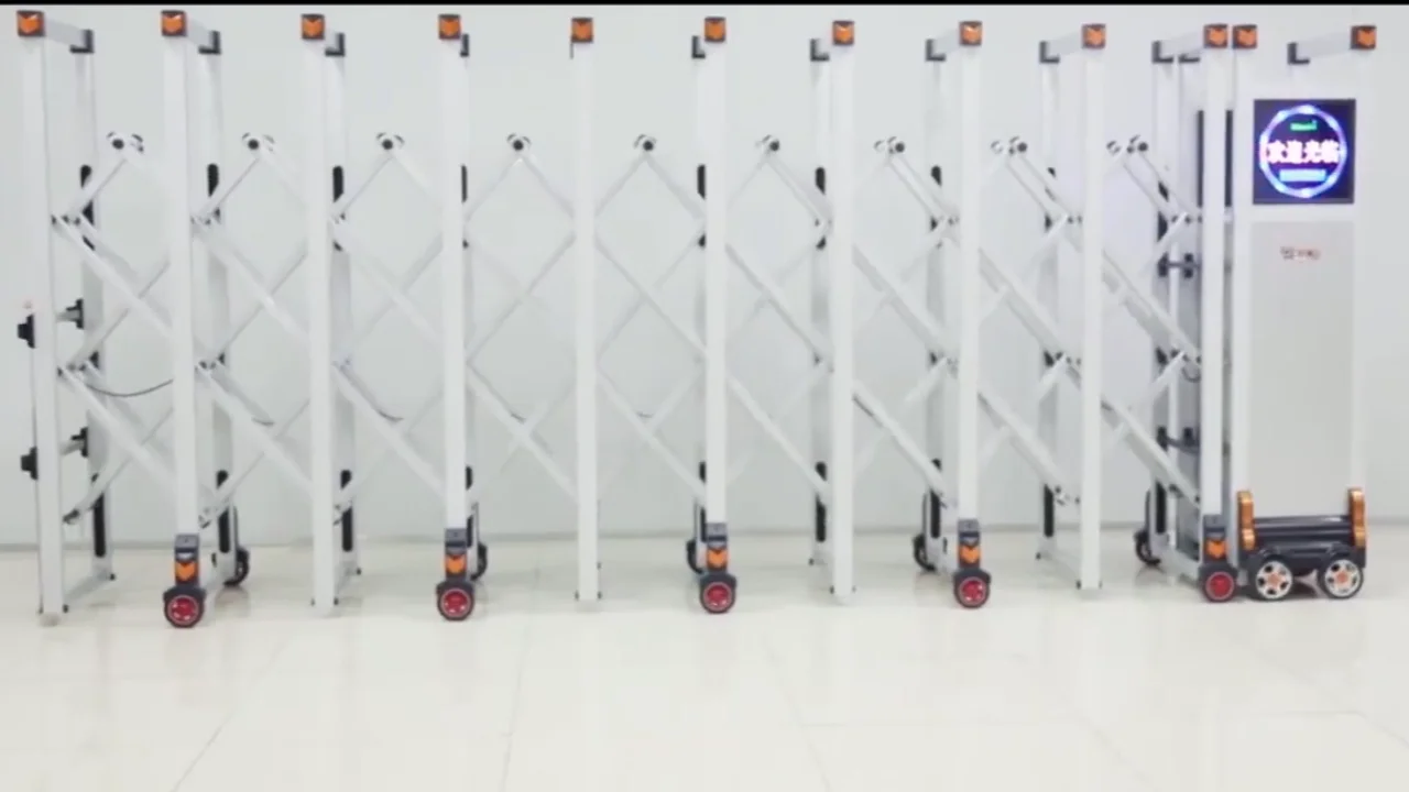 Electric Motorized Retractable Fence Gate Accordion Doors Stainless