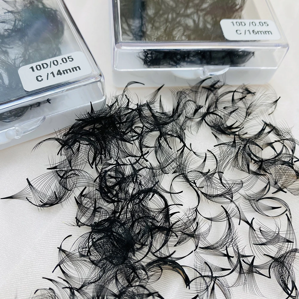 

Custom Private Label 0.07 D Curl 500 10D Loose Premade Volume Fans Cluster Rhinestone Eyelash Extention Kit