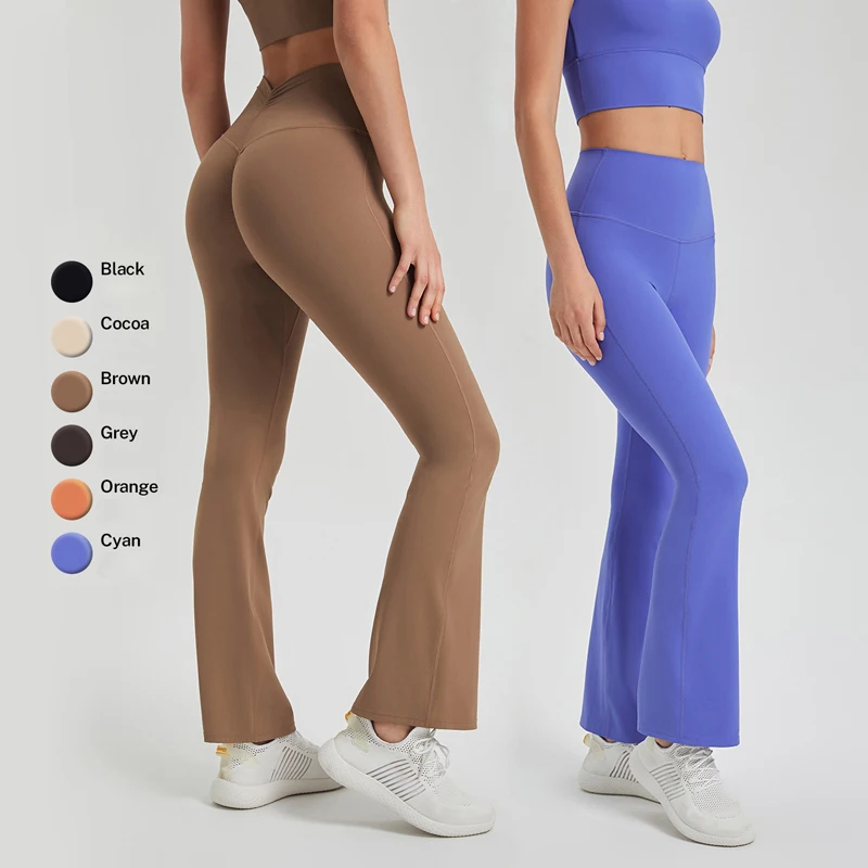 

SHINBENE Back V Waist Leggings Butt Scrunch Hip Enhance Flare Legging Bootcut Yoga Pants