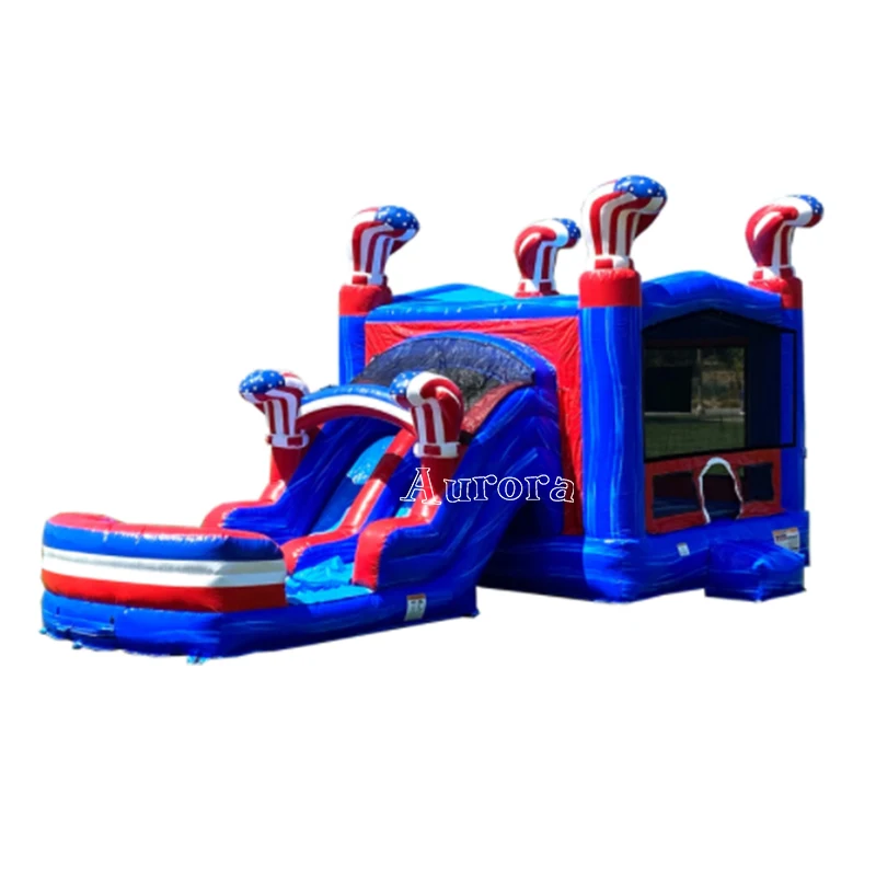 

Hot sale small bounce house with internal inflatable dry slide indoor and outdoor jumping castle, Customized