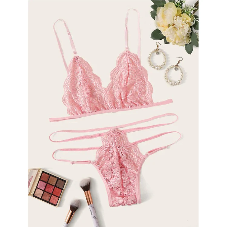 

NY-1008 New Amazon Hot Sales Plus Size Sexy Fat Women Pink Lace Lingerie
