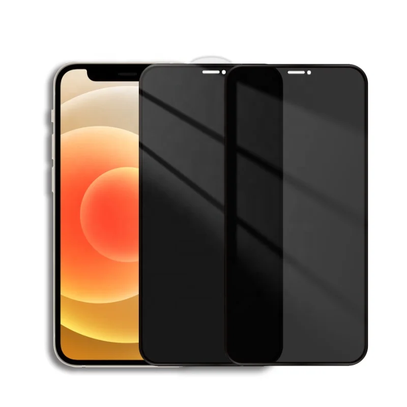 

New Arrival Factory Offer Anti Spy Full Cover Silk Print Screen Protector Privacy tempered Glass For iPhone 11 Pro XR, Black,white