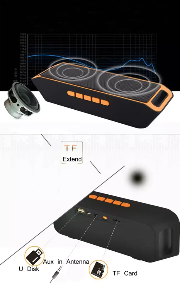 Outdoor bluetooth speaker Portable wireless speaker super bass mp3 speaker SC208 - ANKUX.COM