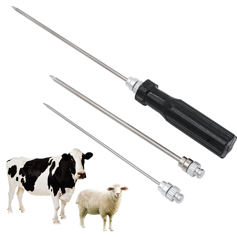 

Livestock Farm Veterinary Trocar Stainless Steel Cattle Sheep Deflation Needle Bull Rumen Puncture Needle Kit Exhaust Needle