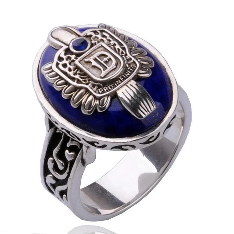 

The Vampire Diaries Ring New Fashion Punk Blue Enamel Ring For Women Men Fashion Jewelry Accessories, Color