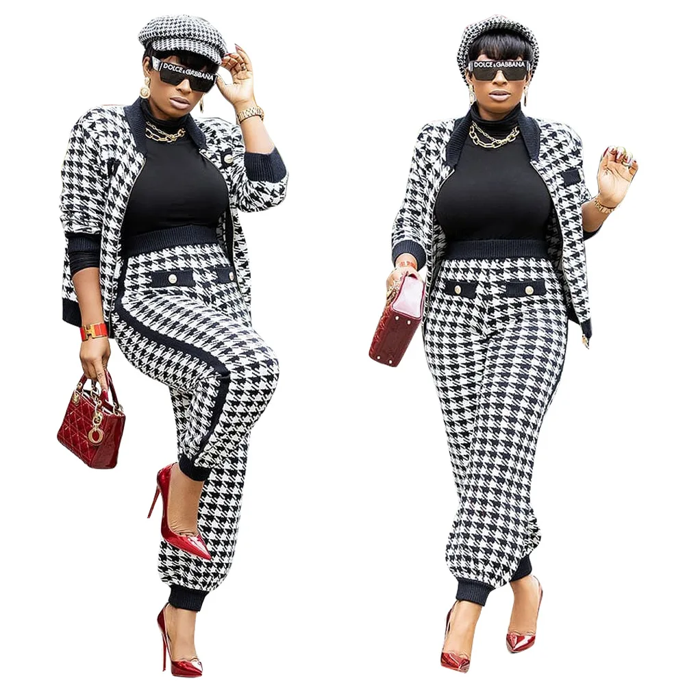 

Wholesale Winter And Autumn Fashion Clothing Women Coats Jackets Girls' Lucky Label 2 Pieces Pants Sets Jogging Suits Sets