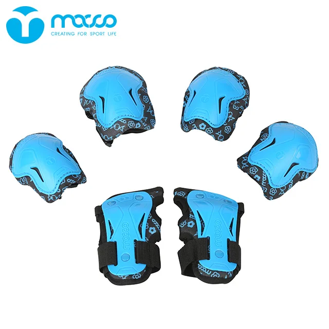 

Macco children's roller inline skates skateboard scooter protector color K7 6-Pieces BLUE