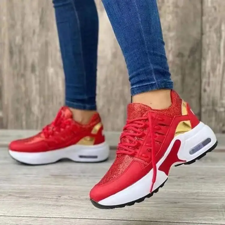 

New Fashion Women's Casual Shoes Lace up Breathable Women's Sports Shoes
