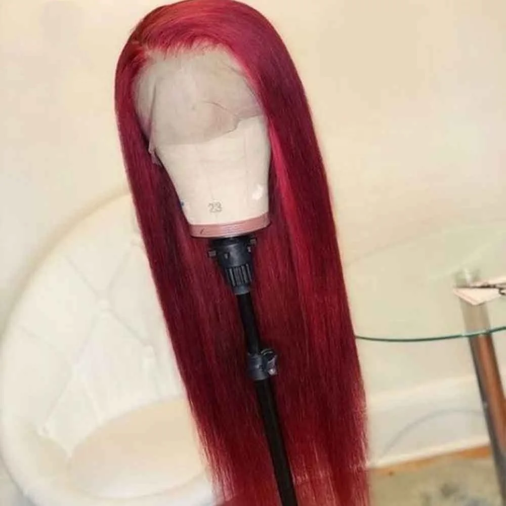 

Sunnymay Burgundy Lace Front Human Hair Wigs Red Human Hair Wig 99J Pre Plucked Wigs Colored