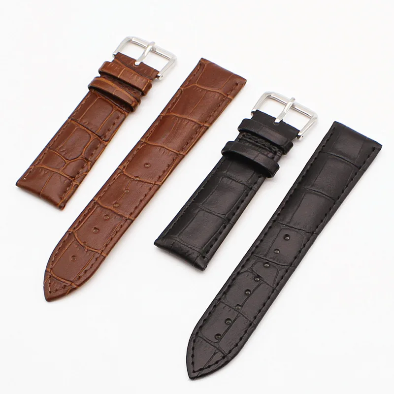 

genuine leather strap For Samsung watch 3 4 Huawei watch Waffle Straps Small Watch Band Strap