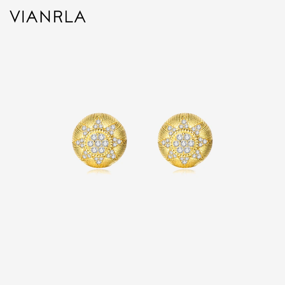 

VIANRLA Silver Earring Jewelry Ear Studs 18K Gold Fashion Women's Jewelry Laser Custom Logo