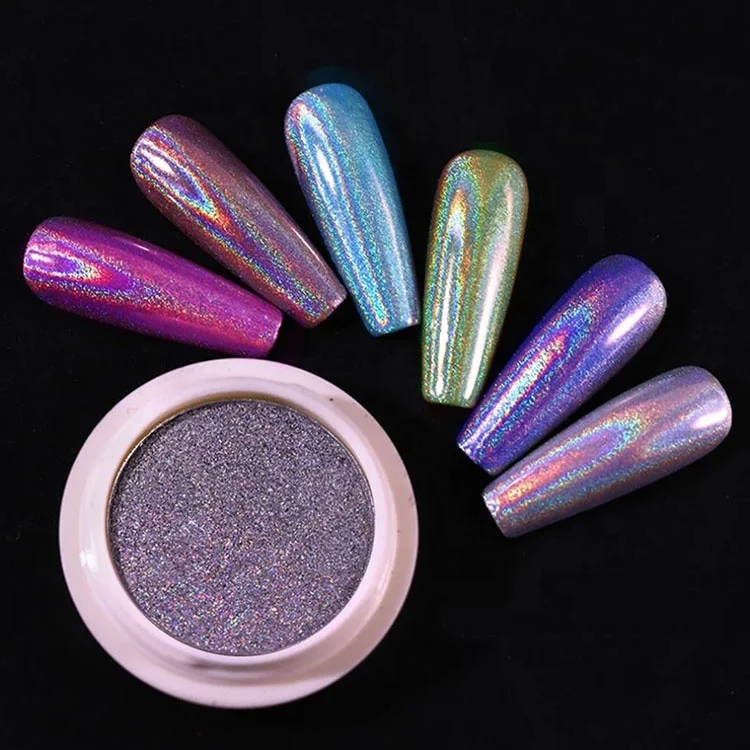 

Nail Solid Laser Powder Gold and Silver Magic mirror powder nail kit