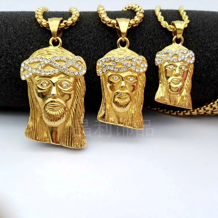 

GZYS JEWELRY Classic Hip Hop Fashion Jewelry Iced Out Mens Gold Religious Pendant with Chain