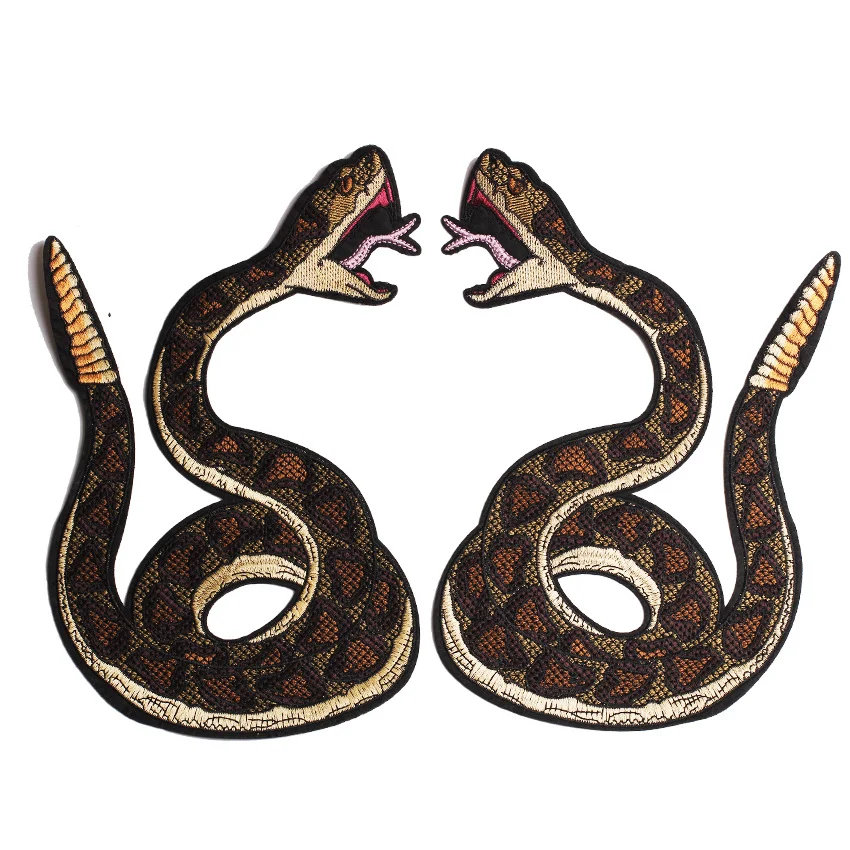 

Snake fashion embroidered applique ironing patch for pocket DIY applique clothing accessories