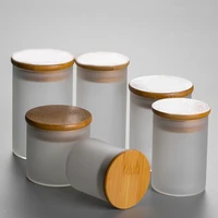 

2oz 3oz 4oz 6oz 8oz 12oz 14oz 16oz bid wide mouth straight kitchen empty tea food bamboo lid storage glass jars with bamboo lid