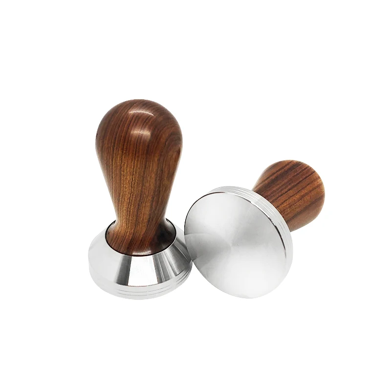 

Espresso Power Press Tamper 51mm Stainless Steel Coffee Tamper Wooden Handle, Wood