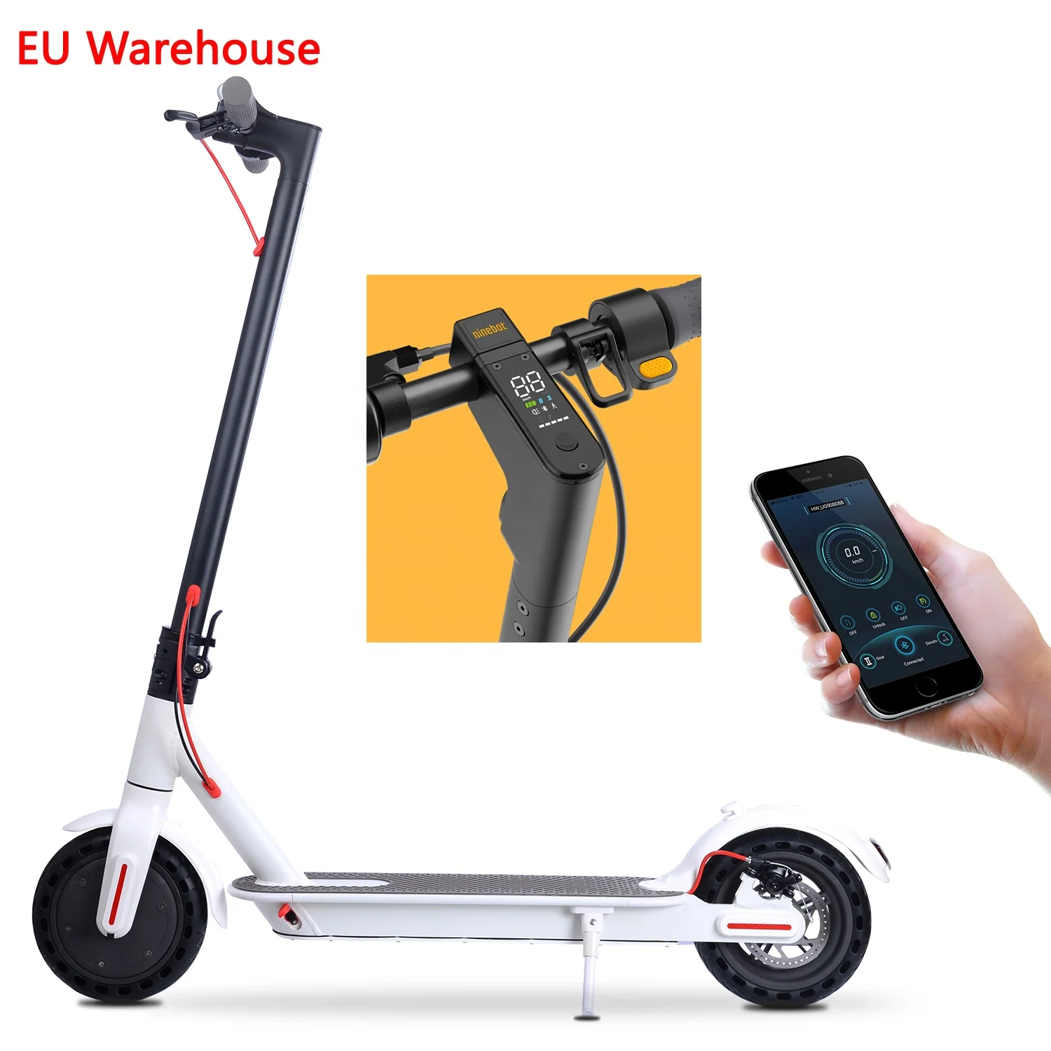 

Original kick e scooter 7.8AH Battery removable 8.5 inch 350w Motor 30KM Range m365Pro folding electric scooter adult from EU, Black white