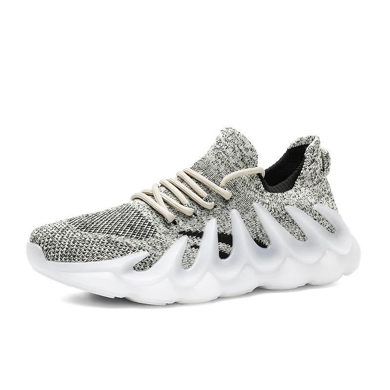 

Men Walking Shoes Mesh Breathable Athletic Casual Sneakers, Grey/beige