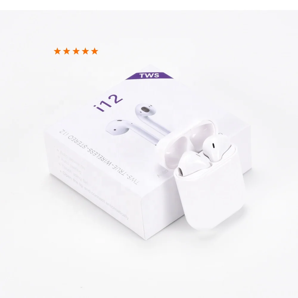 

USA FREE SHIPPING low MOQ i12 tws earbuds High Touch white color BT 5.0 wireless bluetooths audifonos
