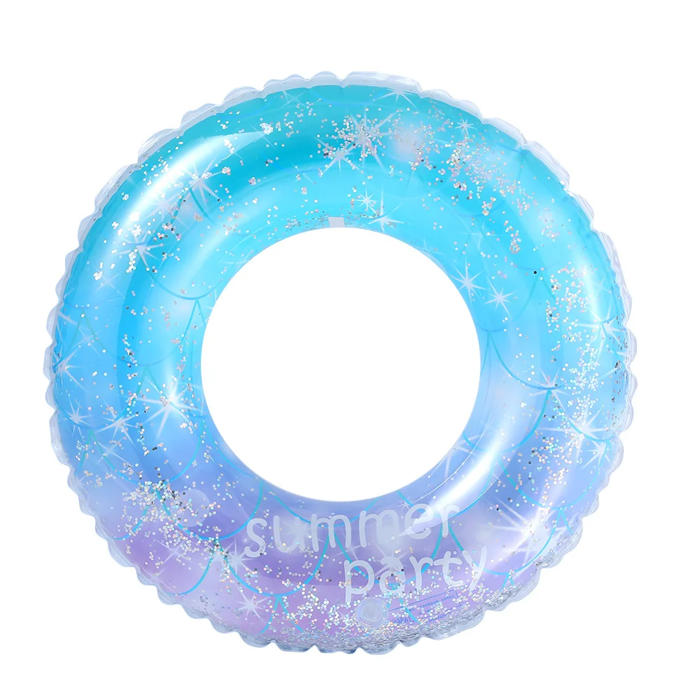 

PVC thickening Sequin sky swimming circle for adults kids swimming ring inflatable, Blue