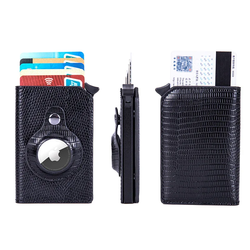 

lizard airtag wallet Anti-Lost Slim Leather with Apple AirTag Case RFID Protection PU wallet