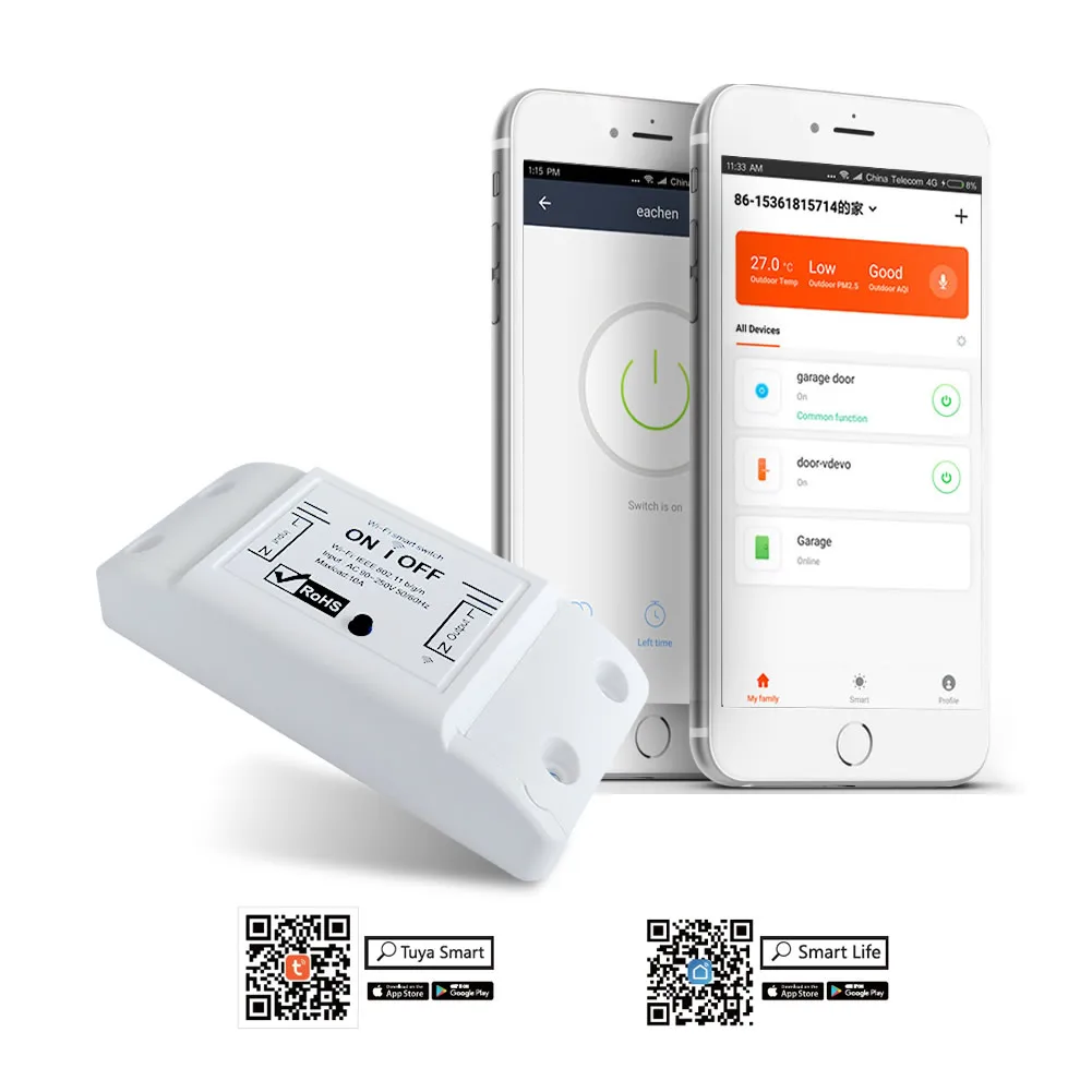 
Tuya Smart Life 10A Remote Control Wifi Circuit Breaker Smart Switch overload ,short circuit protection for Smart home google 