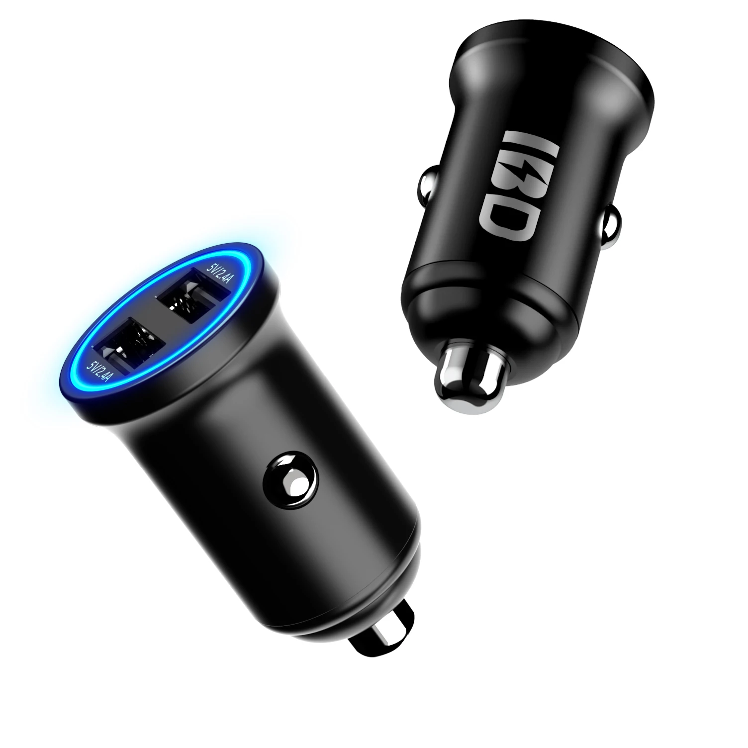 

IBD330 12V 24V 4.8A Dual USB Car Charger 2.4A with LED Ring