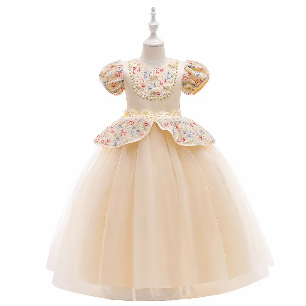 

Kids Party Dress Up Princess Halloween Custom Elsa Anna Cosplay Dress Costume, Champagne