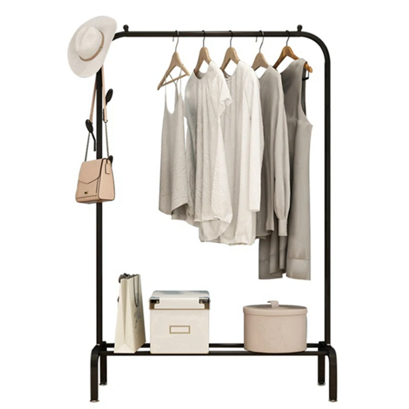 

Store Display Clothing Storage Steel Foldable Stainless Steel Pole Rack Hanging Coat Floor Standing Cloth Hanger