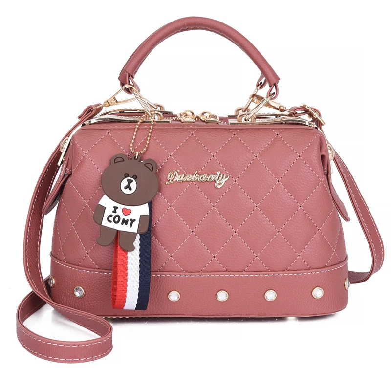 

Bag women's autumn/winter 2021 handbag Korean fashion atmosphere steel clip rhombic pillow diagonal shoulder handbag for woman, Pink/blue/black/red/white