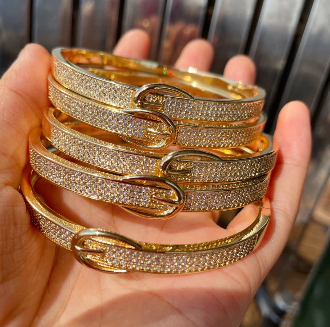 

2021 New Design creative Fashion belt shape Bangle bracelet Jewelry pulsera