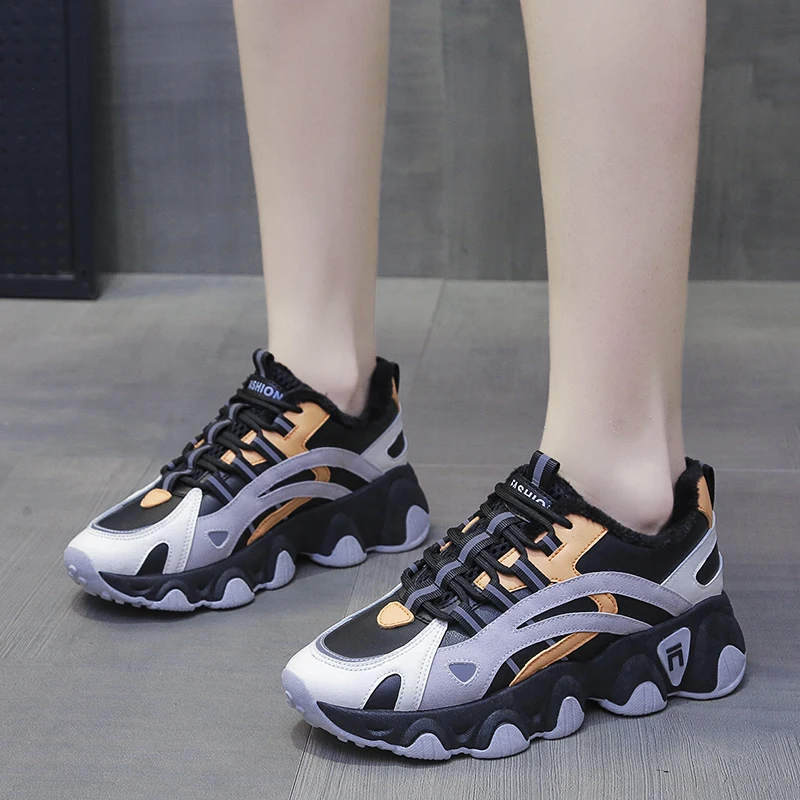 

Dropshipping Genuine Leather Women's Sneakers Casual Women Platform Shoes Ladies Comfortable Chunky Footwear