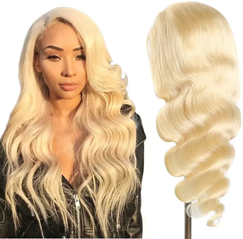 

Wholesale 150% 180% density 613 body wave ladies wigs Honey Blonde 13x4 human hair wigs Swiss HD lace brazilian human hair wigs