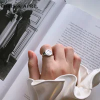 

Sterling silver 925 face design simple rings