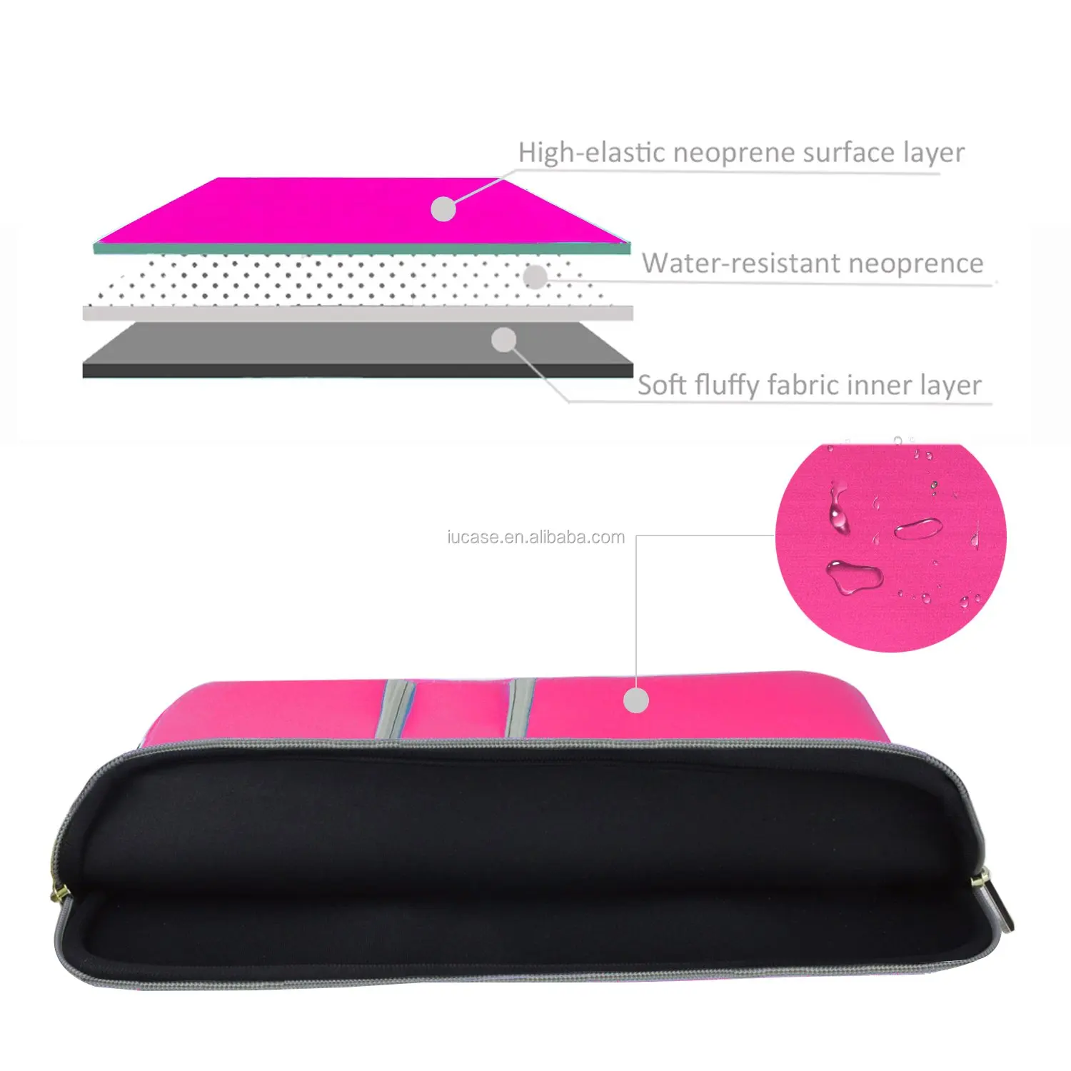 Shock Resistant Padded Protective Neoprene Laptop Sleeve With Handle