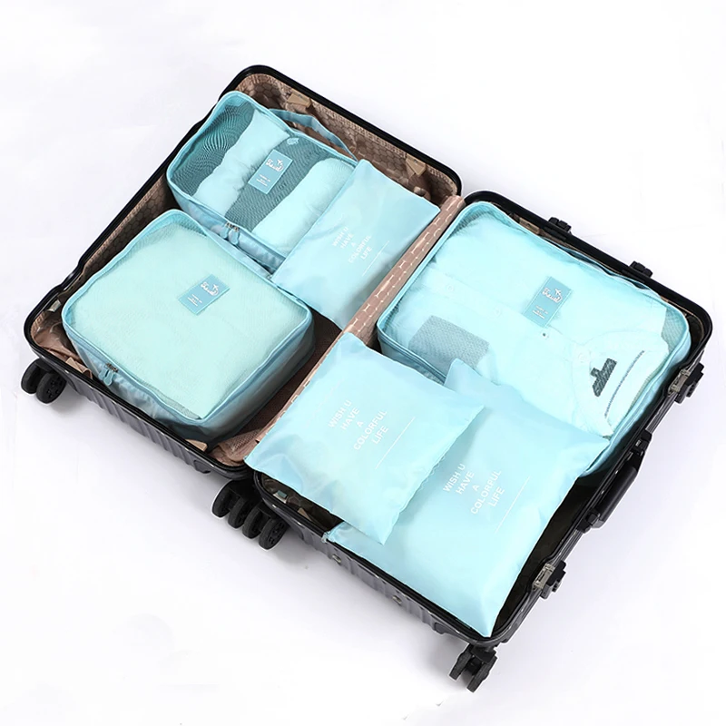 

Foldable Storage Animal Prints Oxford Travel Bags LuggageTravel Packing Pouches 6 PCS Set Luggage Organizer Pouch