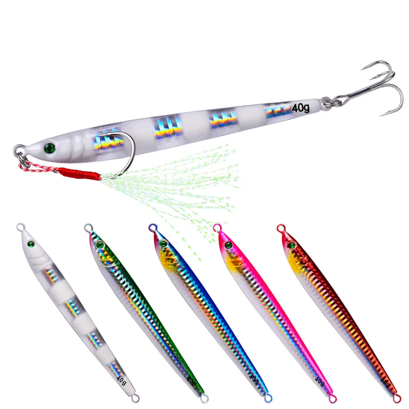 

YABOO SEWEN Wholesale 7g 10g 14g 17g 21g 28g 40g 60g Metal Jigging Lead Fishing Lure, 5 colors