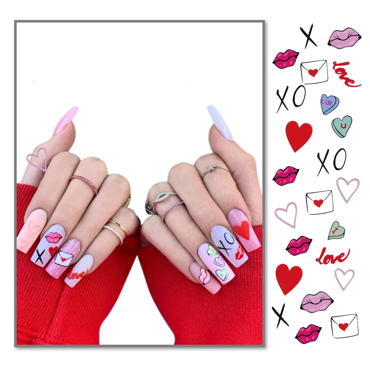 

Love phototherapy nail DIY stickers nail decals, Colorful