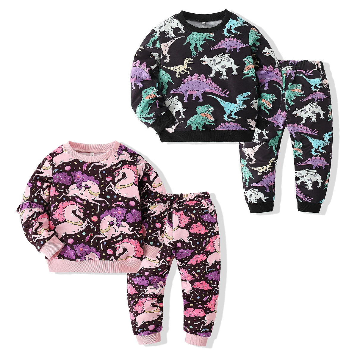 

Hot Selling Floral Pattren Long Sleeve Kids Clothing with Pants Children Girls Clothes Set, Lots of design